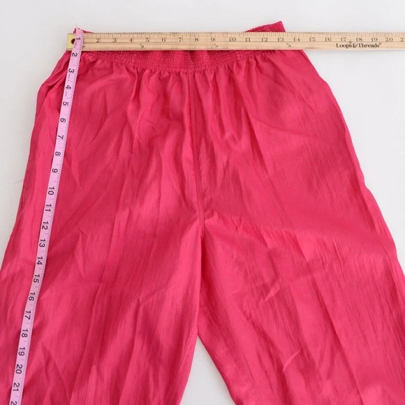 Vintage TanJay 80's Neon Pink Floral Lined  Button Up Two Piece Tracksuit M - Picture 12 of 15